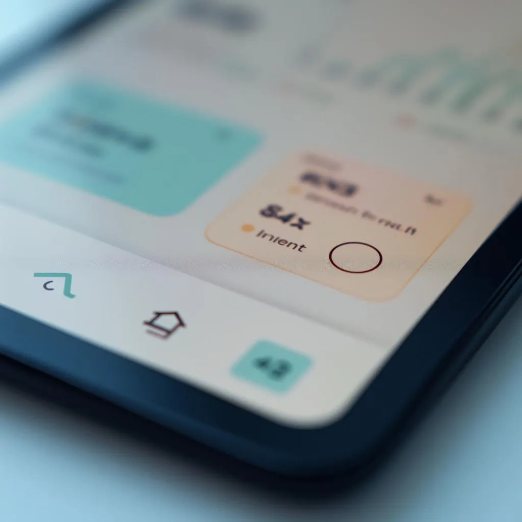 Gros plan sur l'interface utilisateur d'une application IA financière